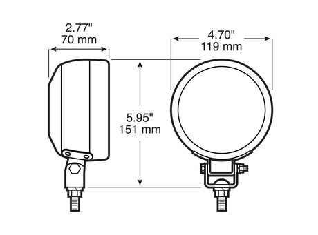 V507 PAR 36 Rubber Tractor Light; trapezoid; Viz Pack