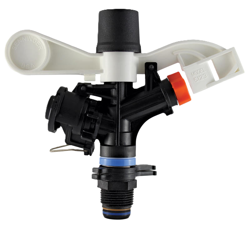 Senninger 23° Part Circle Impact Sprinkler 3⁄4" M NPT plastic swivel (including nozzle) - 50 Series