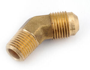 54X6 3/8" Brass Male SAE x 1/4" Male NPTF Elbow 45