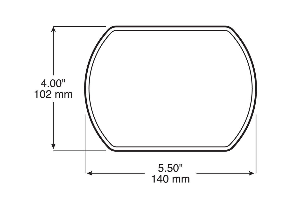 V602 Rectangular Blind-Spot Mirror; 4 inch x 5 1/2 inch convex; Viz Pack
