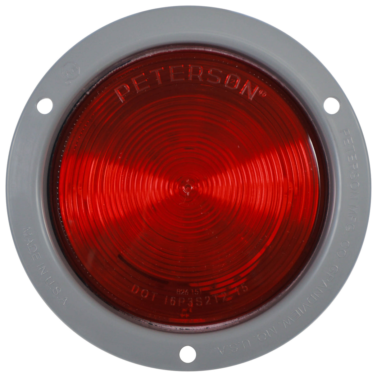 824R Single Diode PL3 4 inch Round Stop / Turn / Tail Light, 12 Volt; flange; poly bag