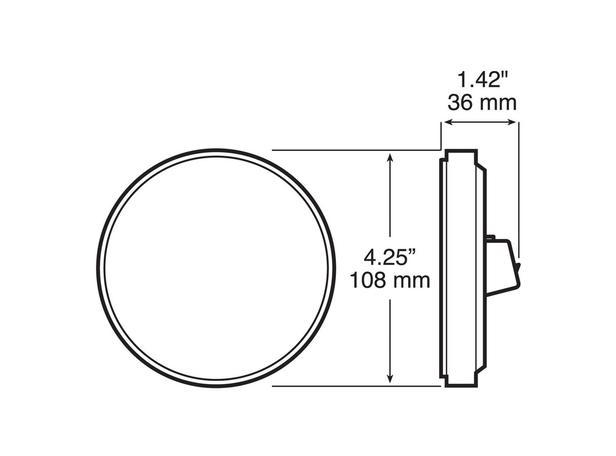 817R-36 Lumen X ® AMP 4 inch Round Stop / Turn / Tail Light; grommet; poly bag