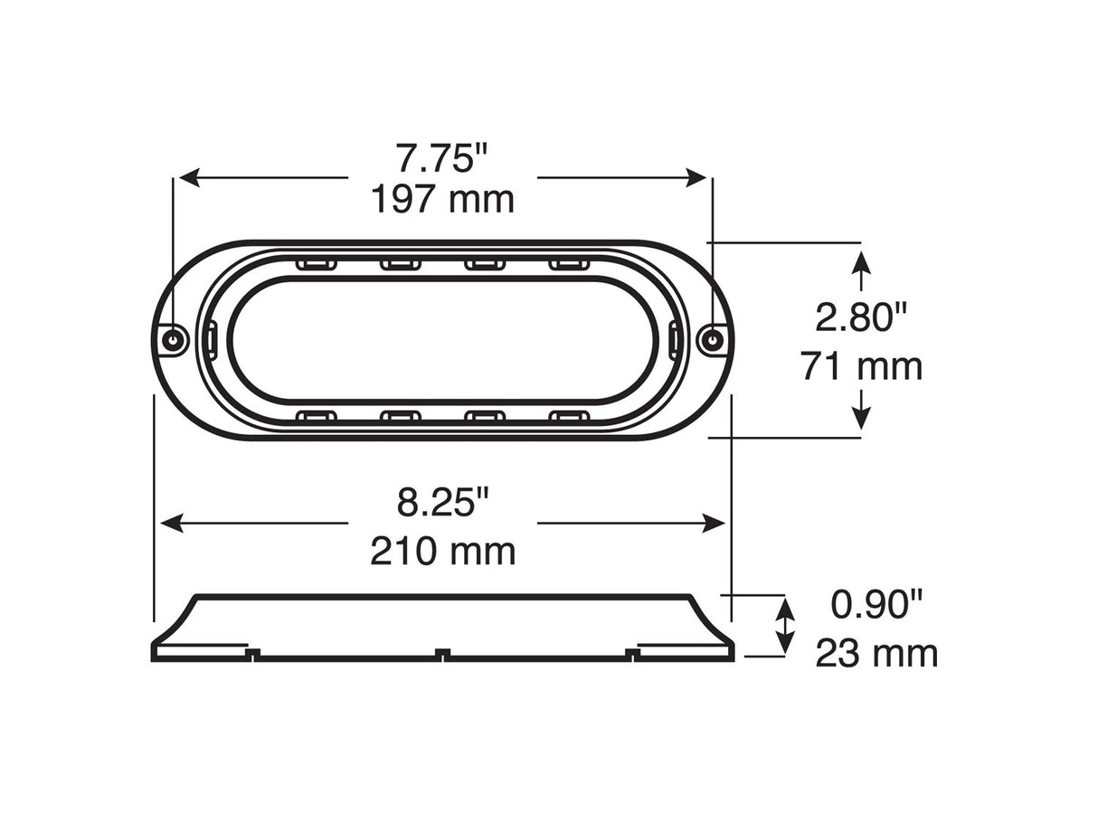 820-09 Surface Mount Bracket For Oval Lights; black; poly bag
