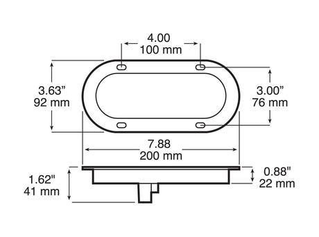822R-7 Lumen X ® PL3 Oval Stop / Turn / Tail Light; flange; poly bag