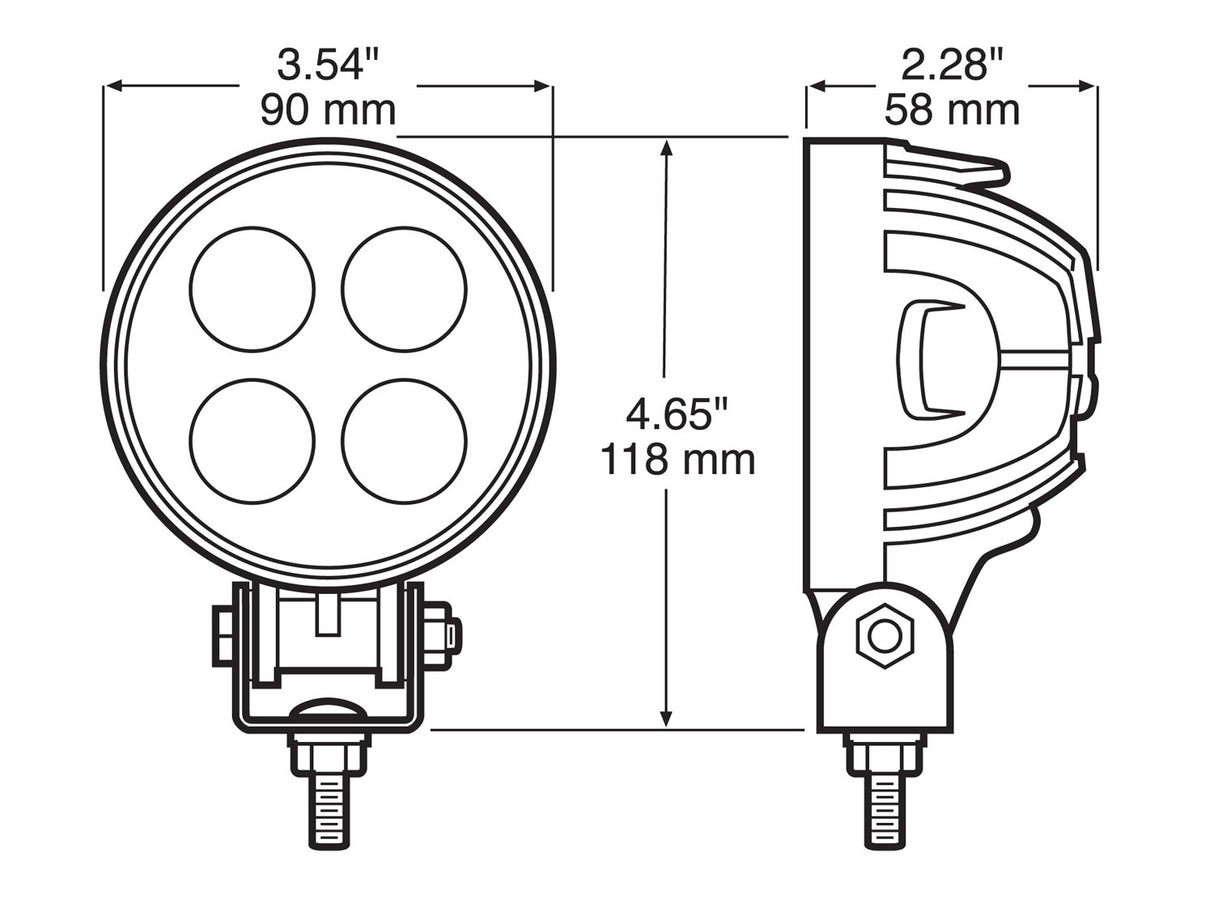 V912-MV 3 inch Round Work Light; round; Viz Pack