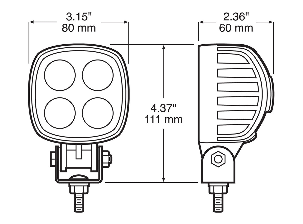 V913-MV 3 inch X 3 inch Compact Work Light; square; Viz Pack