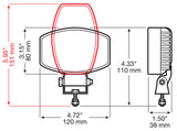 V919-MV 3.25 inch X 4.75 inch Work Light; oval; Viz Pack