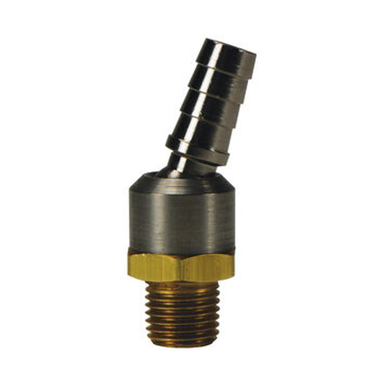 HNFBX6X4 3/8" Brass Hose Barb Ball Swivel x 1/4" Male NPT