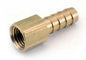 HN14X2X2 1/8" Brass Hose Barb to 1/8" NPT Female Rigid Pipe