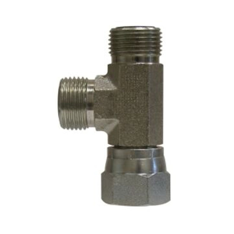 16MFF-16FFORX-16MFF 1" Male Flat Face O-Ring to 1" Female Flat Face O-Ring Swivel to 1" Male Flat Face O-Ring Tee