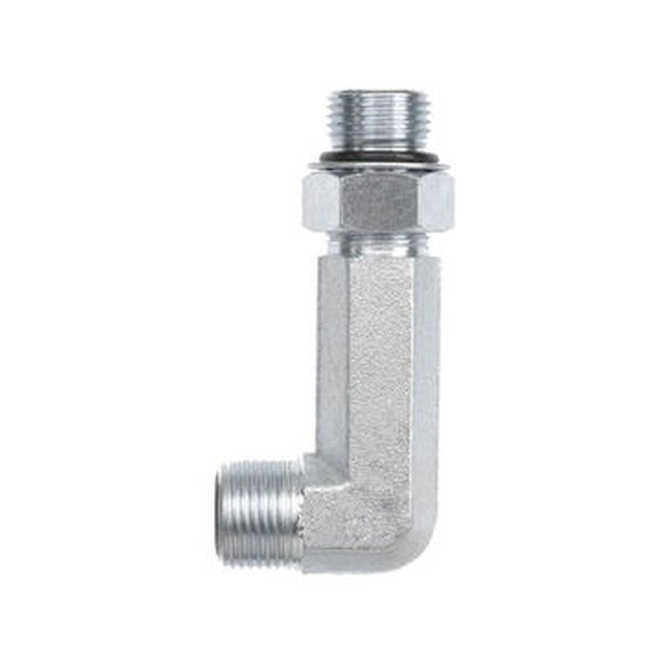 12MFFOR-12MB90LL 3/4" Male Flat Face O-Ring₁ x 3/4" Male O-Ring Boss₂ 90° Elbow - Extra Long