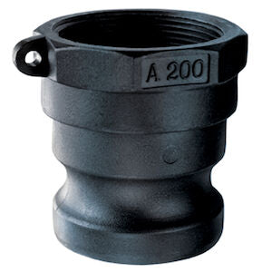 PP-1-1/2-A 1-1/2 Type A Cam and Groove Male x 1-1/2 Female NPT-Polypropylene