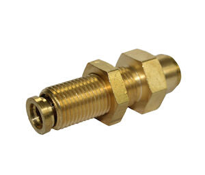 PTC-DOT-82X4 1/4 Brass PTC Bulkhead Union DOT