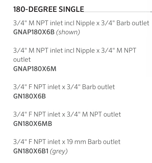Senninger 180º Single Gooseneck