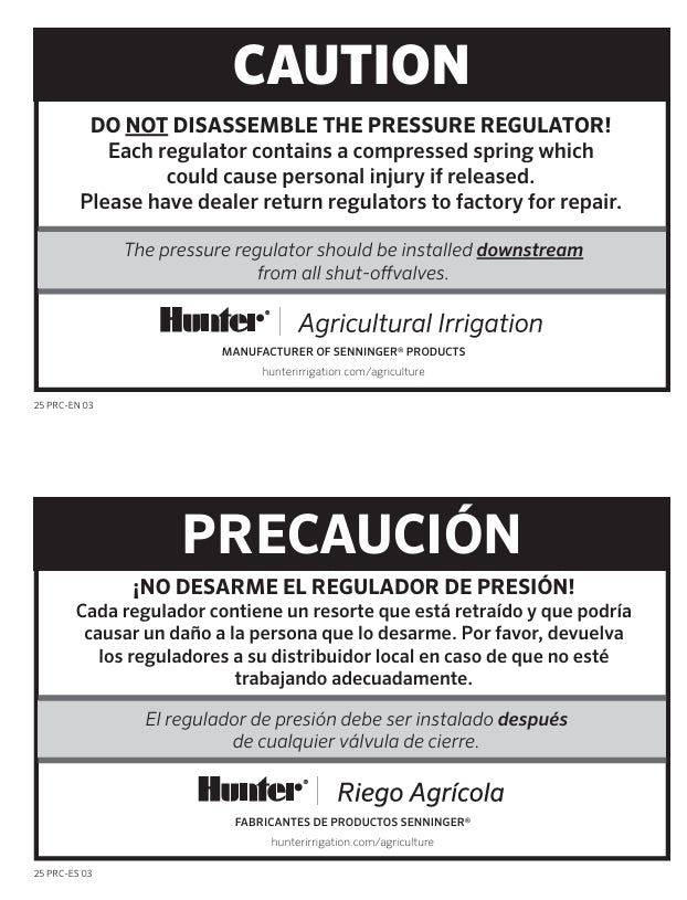 Senninger Pressure Regulator Low Flow (PRL)
