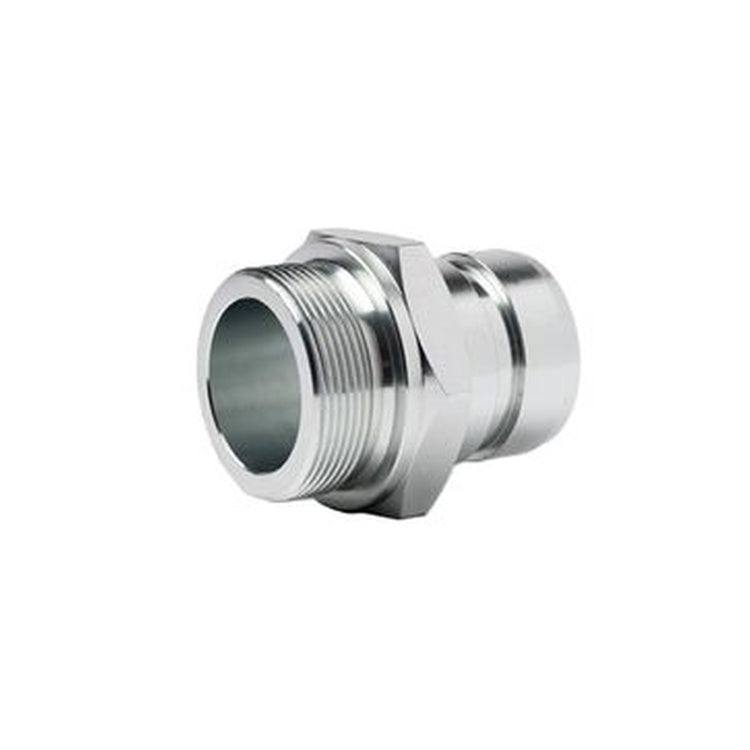 40MSL-32BP 2-1/2 IN Male Stecko Flush Fit₁ x 2 IN Male British Parallel Pipe₂