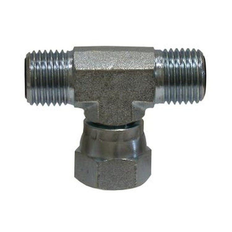 4MFF-4MFF-4FFORX 1/4" Male Flat Face O-Ring to 1/4" Male Flat Face O-Ring to 1/4" Female Flat Face O-Ring Swivel Tee