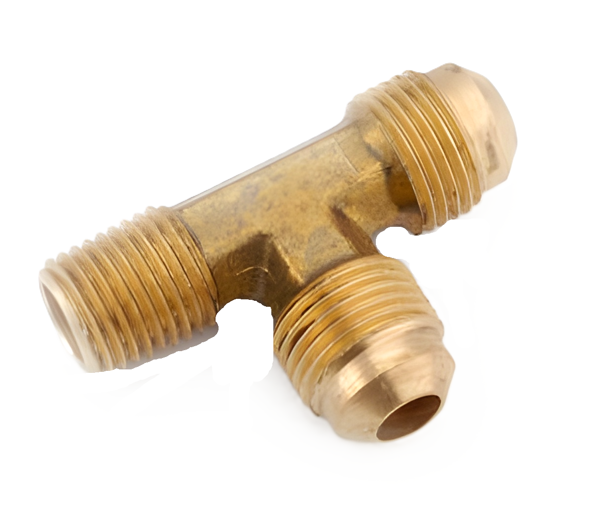 51X4 1/4" Brass Male SAE x 1/8" Male NPTF x 1/4" Male SAE Run Tee