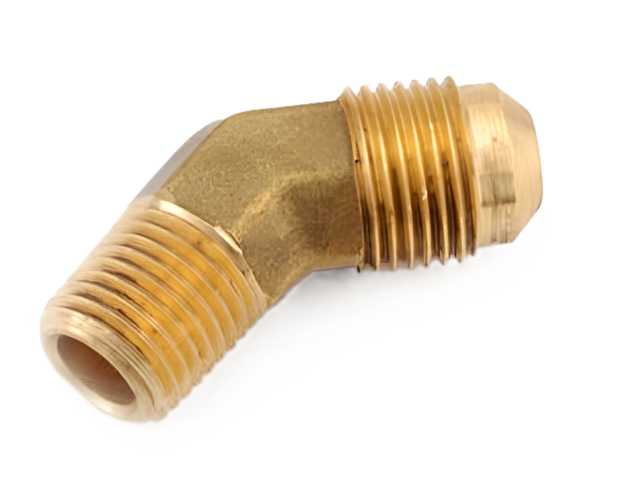 54X8 1/2" Brass Male SAE x 3/8" Male NPTF Elbow 45