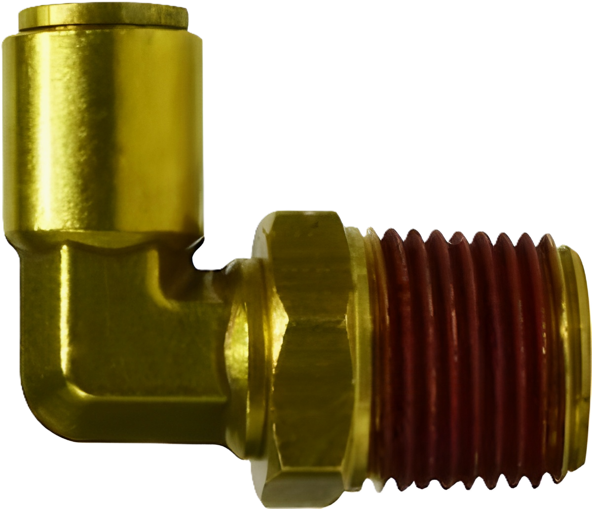 PTCX-DOT-69X4X4 Brass 1/4 PTC - 1/4 Male NPT Swivel 90 DOT