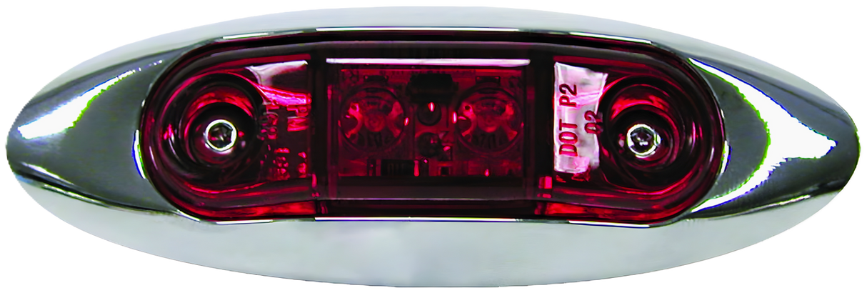 V168XR Mini Surface-Mount Clearance/Side Marker Light, 12 Volt; red kit w/ bezel; Viz Pack
