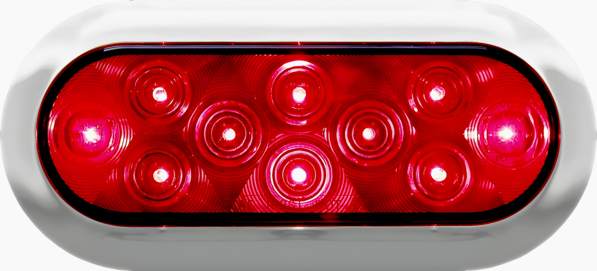 V423XR-4 Surface-Mount Oval Stop / Turn / Tail Light, 12 Volt; 12V kit with bezel; Viz Pack