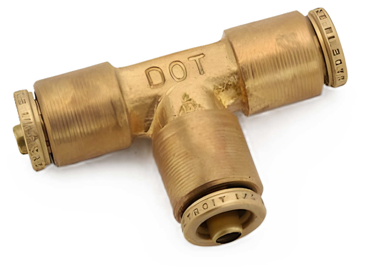 PTC-DOT-64X4 1/4 Brass PTC Union Tee DOT