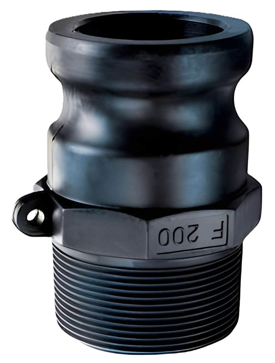 PP-2-F 2 Type F Cam and Groove Male x 2 Male NPT-Polypropylene