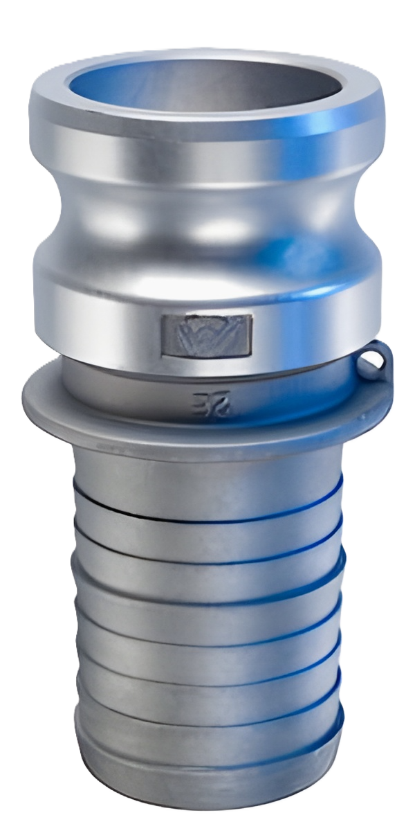 AL-1-E - 1 Type E Cam and Groove Male x 1 Hose Barb-Aluminum