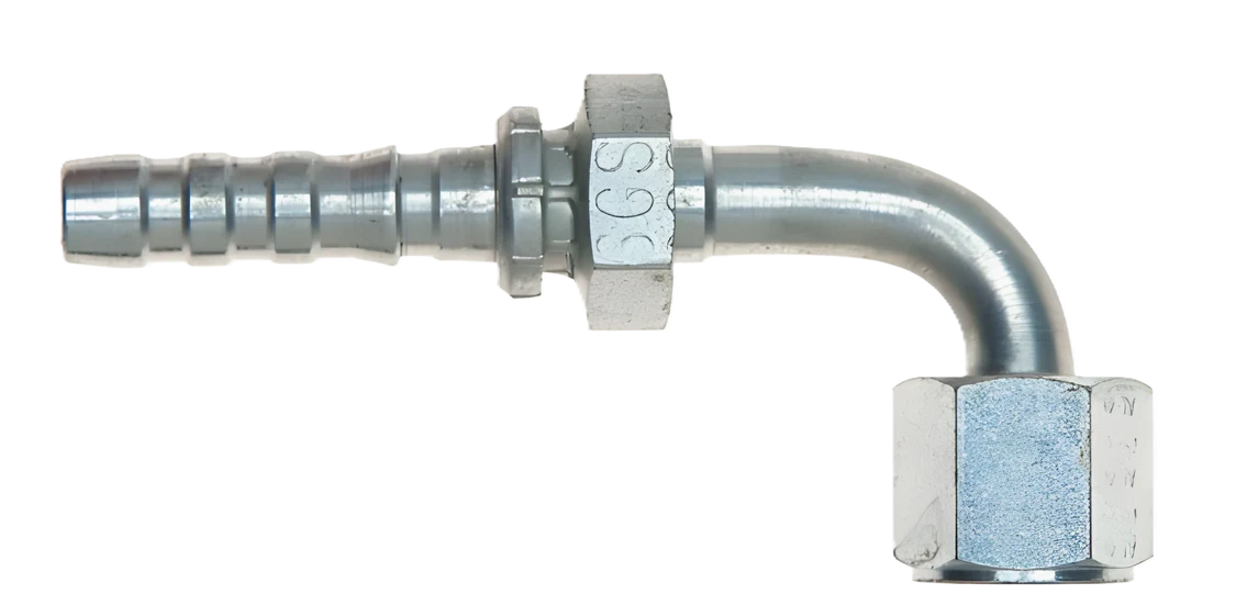 8GS-10FJX90M Gates GlobalSpiral GS Couplings Female JIC 37° Flare Swivel 90° Bent Tube Medium