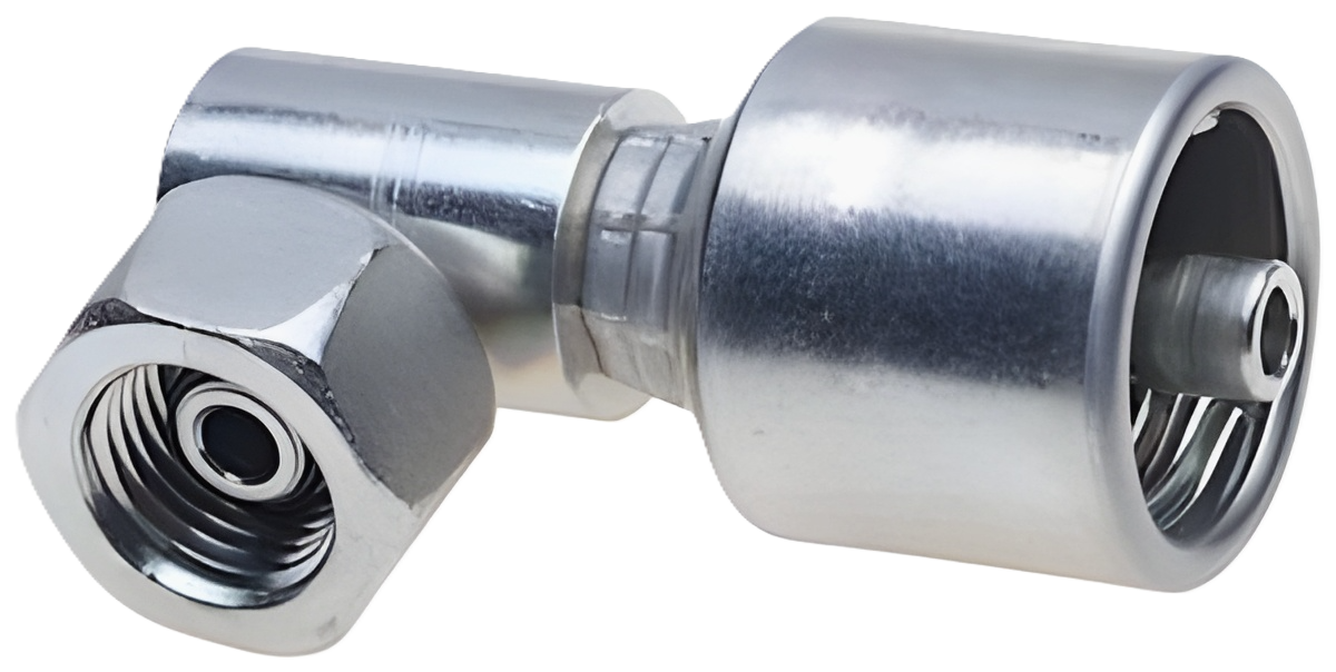 8G-8FBSPORX90BL Gates MegaCrimp Hydraulic Couplings Female British Standard Parallel Pipe O-Ring Swivel 90° Block