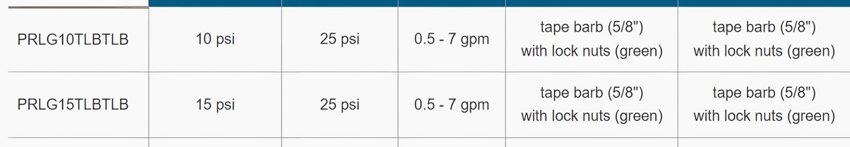 Senninger Pressure Regulator Landscape Grade (PRLG) - Tape Barb