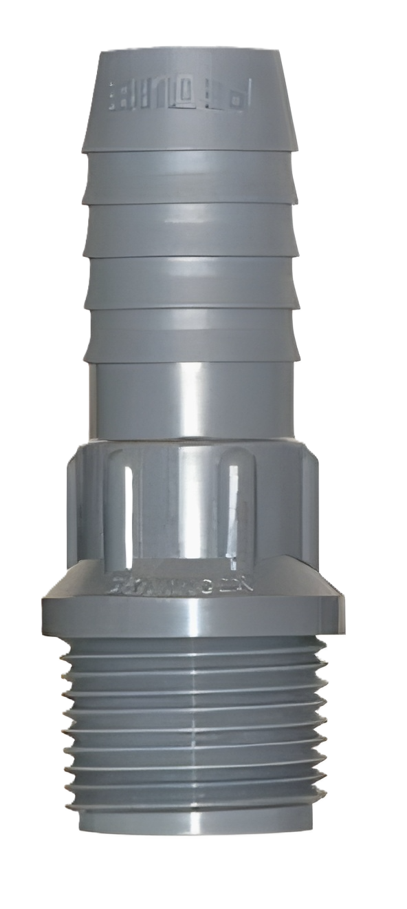 FTA3M3BPEBR - 3/4" M NPT x 3/4" Hose Barb insert adapter PE (grey)