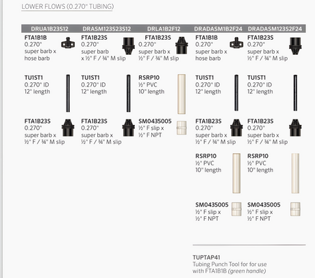 FTA1B1B - Insert Adapter, 0.270" Super Barb x Hose Barb