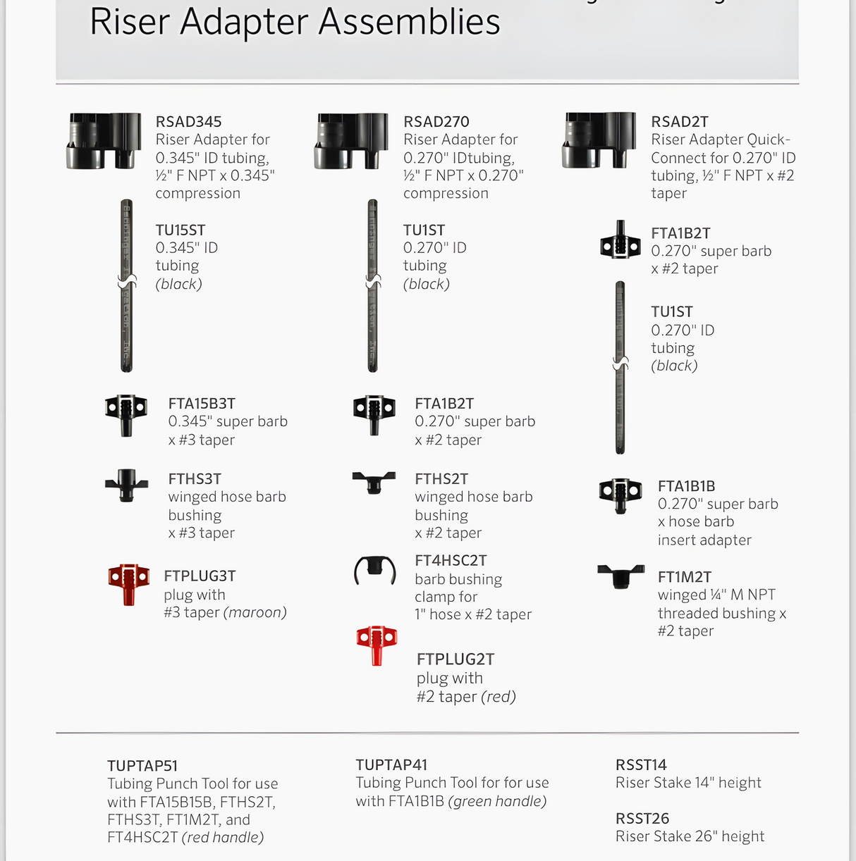 FTPLUG3T Fitting: Super Barb x Plug #3 Taper (maroon)