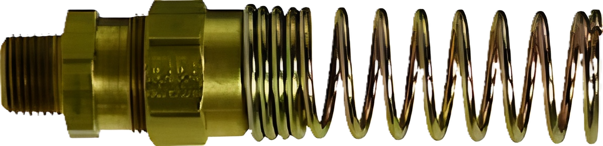 H38CSX6X6 3/8 Air Brake Connector With Spring Guard x 3/8 NPT Male