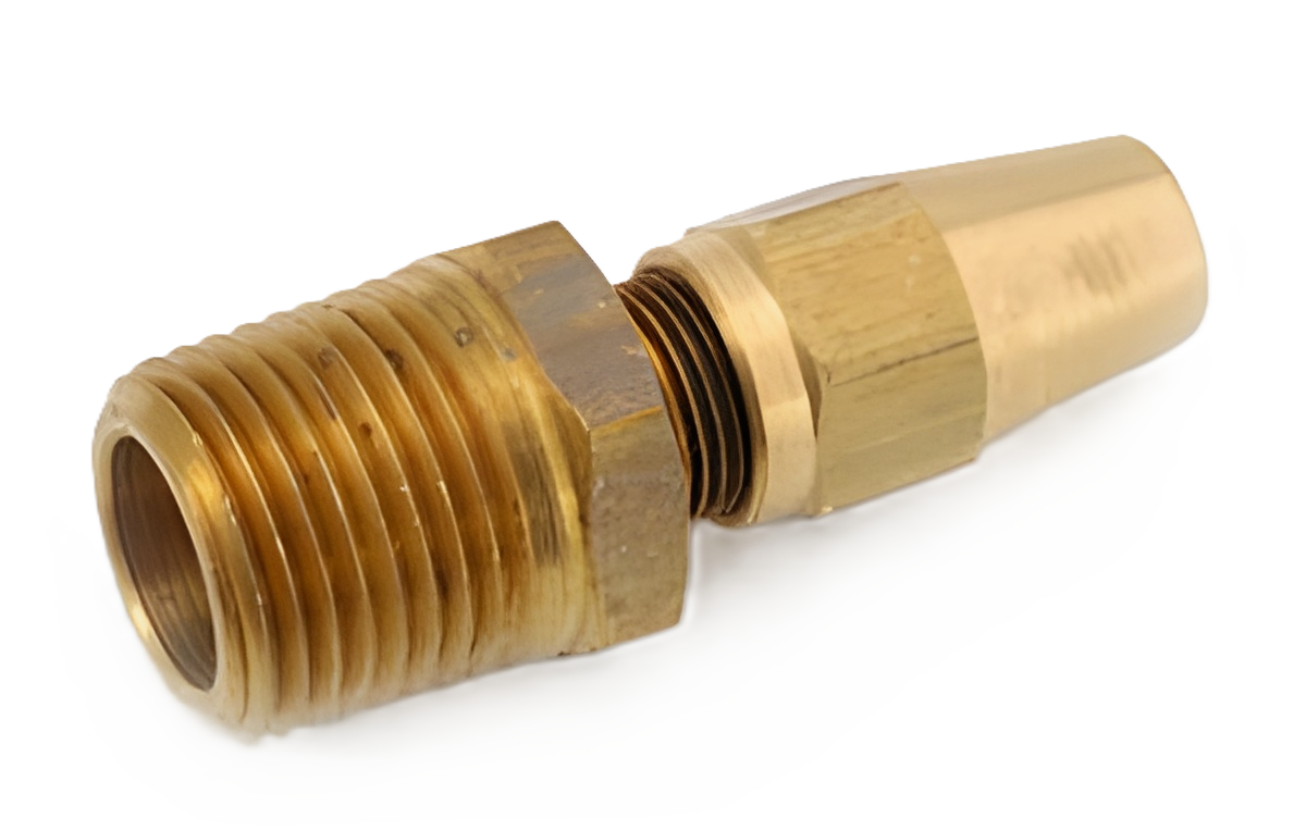 168X4 Brass 1/4 Air Brake Compression - 1/8 Male NPT
