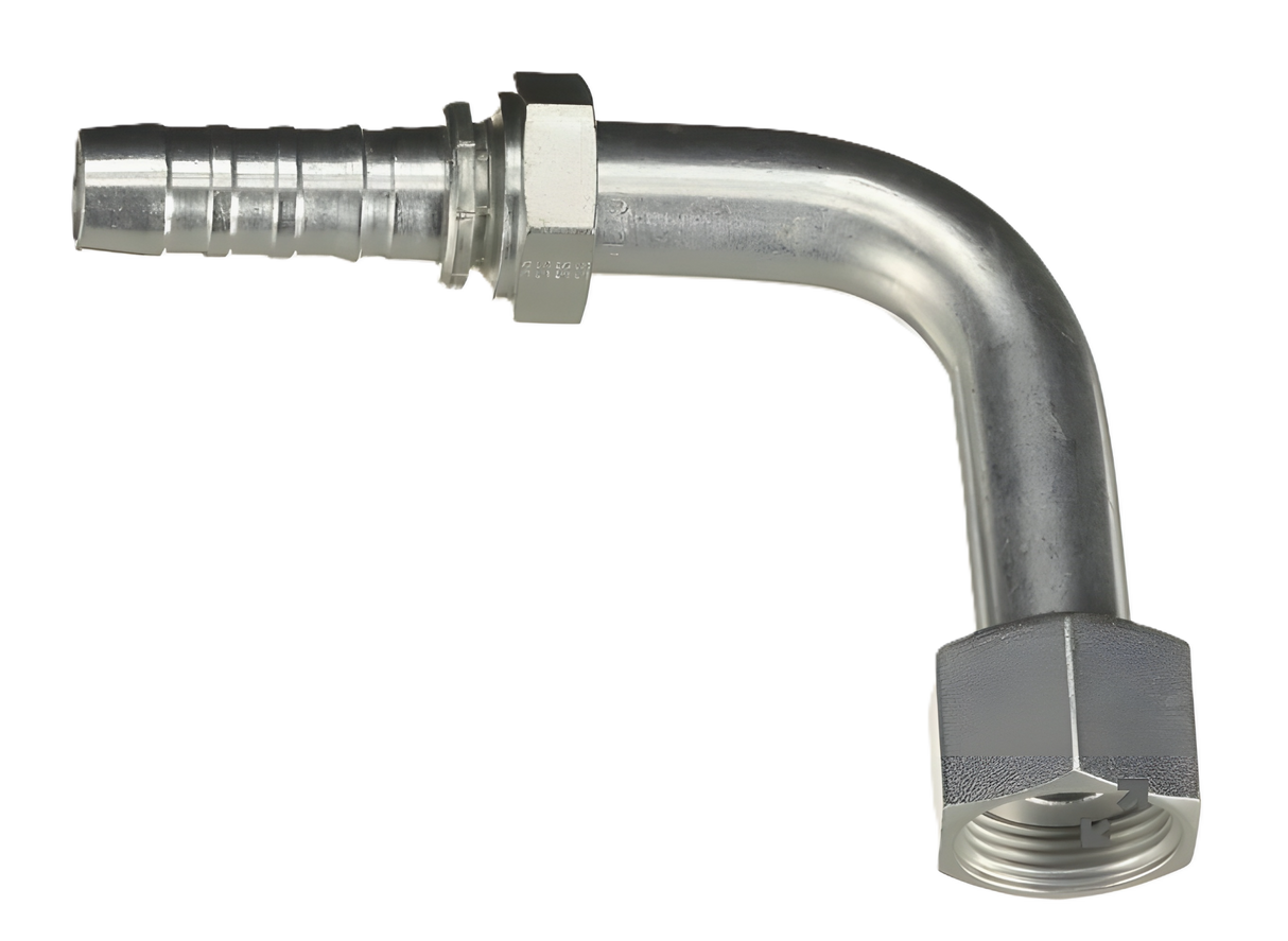 10GS-10FFORX90L Gates 5/8 GlobalSpiral x 5/8 Female Flat Face Swivel 90 Long