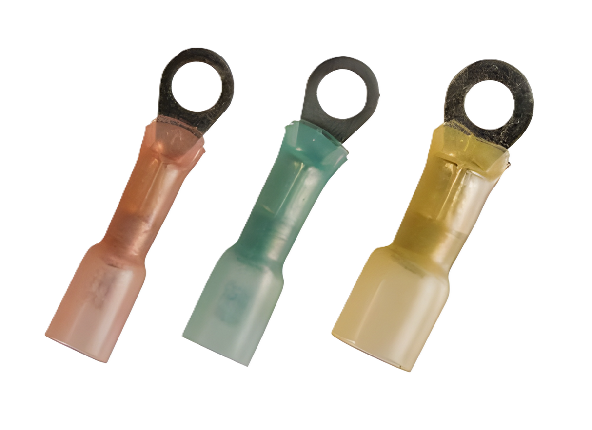 JT&T 22-18 AWG Red - Stud #1/4 - Heat Shrink Insulated Crimp Seal Rings